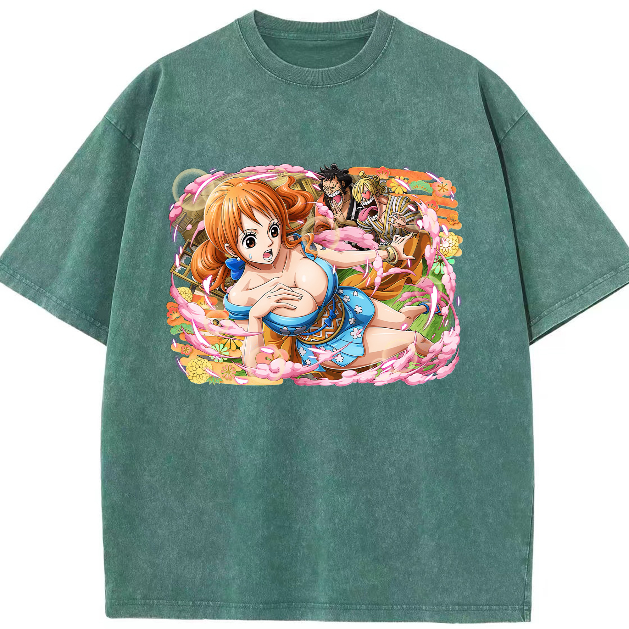 ワンピース ナミ ONE PIECE Nami 綿100% ヴィンテージ風 半袖Tシャツ（フロントプリント）